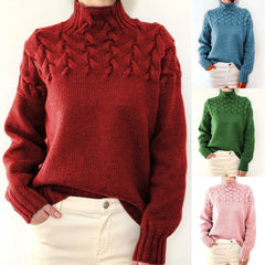 🔥🎀【50% ОТСТЪПКА】【S-5XL】Есенно-зимен пуловер с висока яка, дълъг ръкав и качулка