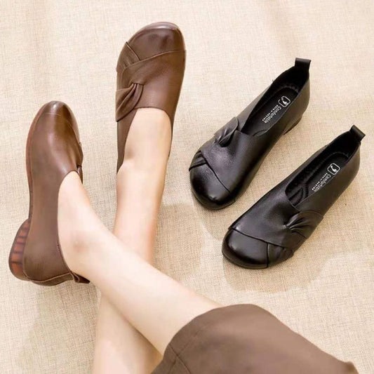 50% ОТСТЪПКА【35-40】Дамски винтидж обувки от мека кравешка кожа, удобни и ежедневни