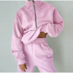 Дамски суичър от две части и пуловер с панталон, монохромна качулка, широк пуловер с качулка, дебели горнища, ежедневно спортно облекло