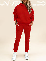 2-Частен Комплект с Полиестерен Суитшърт и Дълъг Ръкав