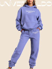 Комплект с Качулка и Принт с Букви