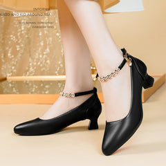 🔥【50% ОТСТЪПКА】🔥 Нови дамски високи токчета от мека кожа - удобни за дълги разходки