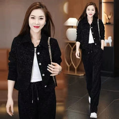 🧥【Яке+Панталони】Есенен комплект за отдих с гънка