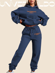 Комплект с Качулка и Принт с Букви