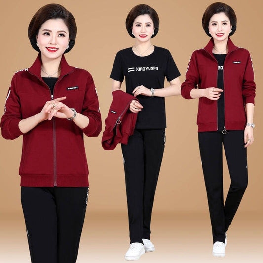 👚🌺【M-5XL】【Сако + тениска + панталон】Ежедневен спортен костюм от три части