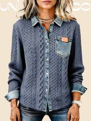 Псевдо-Деним Яке с Плетени Инкрустации