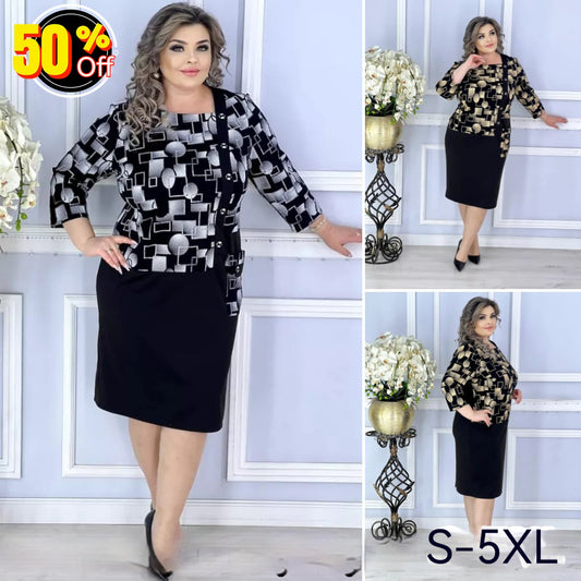 【S-5XL】Есенна нова, висококачествена, елегантна рокля