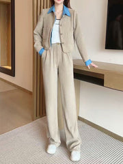 2-Части Комплект с Псевдо-Двуделна Яка