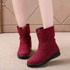 Дамски зимни кадифени снежни ботуши, топли, водоустойчиви и противоплъзгащи.