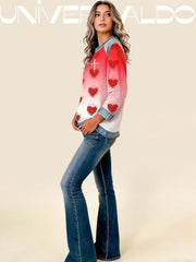 Суитшърт с Валентинков Принт "Сърца"