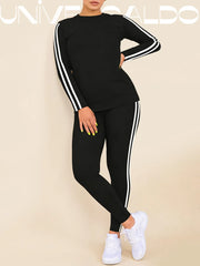 Комплект от Две Части с Райета Дълга Блуза и Панталон