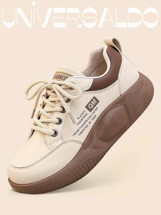 Дамски Спортни Кецове с Дебела Подметка от Кожа