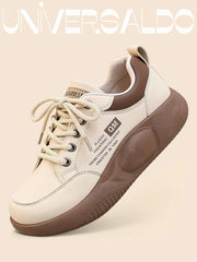 Дамски Спортни Кецове с Дебела Подметка от Кожа