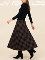 Топла Полу-Рокля с Принт и Висока Талия