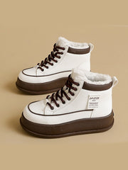 Топли Високи Снежни Ботуши С Дебела Подметка и Подплата