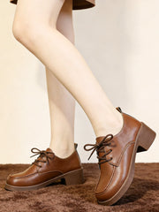 Ципели с Дебел Ток, Кръгли Носове, Връзки и Дебела Подметка