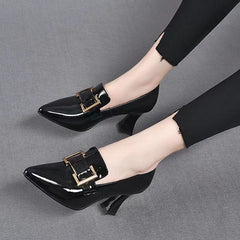 【най-продавани】Модни обувки на висок ток с остри връхчета, мека подметка