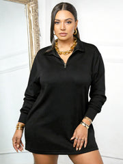 Средно Дълъг Суитшърт с Отложна Яка в Един Цвят