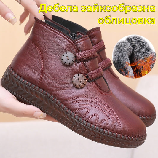 🔥【горещи продажби】Дамски зимни дебели кадифени топли къси ботуши
