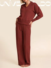 2-Части Комплект: Свободна Блуза и Широки Панталони