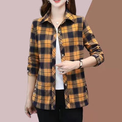 【най-продавани】💕【XL-5XL】Нови модерни и универсални есенни дамски карирани ризи