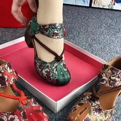 Етнически Сандали с Принт и Мека Подметка