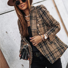 【S-3XL】Костюм с дълъг ръкав и двойни гърди с щампа