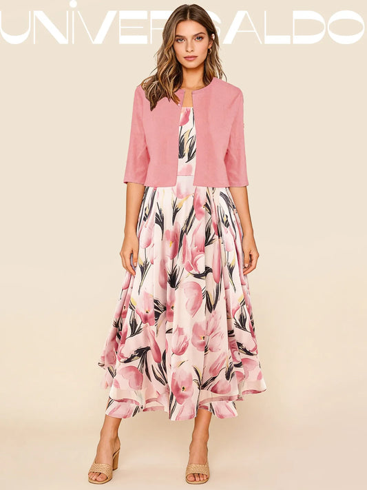 🍁🍂【Рокля + Яке】Комплект рокля с щампа