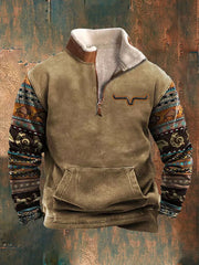 👕【50% ОТСТЪПКА】【S-4XL】Есенно-зимна модна мъжка топла блуза с дълъг ръкав и 3D принт