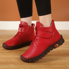 Дамски къси кожени водоустойчиви зимни снежни ботуши