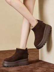 Зимни Ботуши с Имитирана Заешка Кожа, Дебела Подметка и Подплата