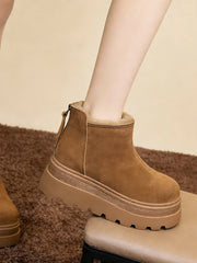 Зимни Ботуши с Имитирана Заешка Кожа, Дебела Подметка и Подплата