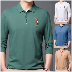 【M-4XL】Нова мъжка поло риза с дълъг ръкав