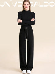 Панталони с Висока Талия, Широк Крой и Прав Силует