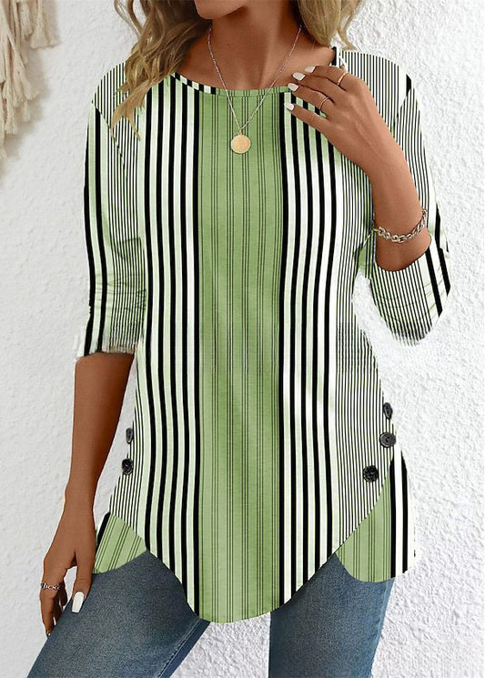 【най-продавани】🔥【S-3XL】Нов стил дамски горнище с яка с щампа с кръгло деколте