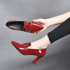 【най-продавани】Модни обувки на висок ток с остри връхчета, мека подметка