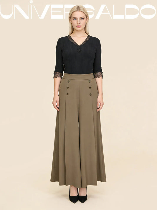 горещи продажби🔥💖【M-5XL】Нови дамски широки, вталени панталони с висока талия