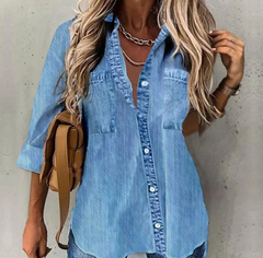 【S-5XL】2026 Нова лятна памучна дънкова риза