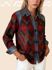 Спортно Яке с Качулка в Деним Ефект и Контрастна Карета