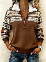 Ограничена във времето изненада: 50% отстъпка!🔥🔥 Дългоръкава блуза с принт и пухкав кардиган