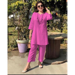 【Директно от фабрика】Дамски ежедневен костюм от памук и лен в етнически стил