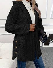 Дамско топло поларено яке за есен и зима, с качулка, с две качулки.