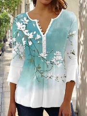 Нов дамски топ с дълъг ръкав и щампа от 2026 г., удобен и стилен