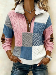 Ограничена във времето изненада: 50% отстъпка!🔥🔥 Дългоръкава блуза с принт и пухкав кардиган