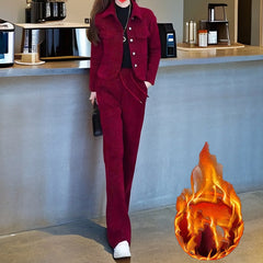 🧥【Яке+Панталони】Есенен комплект за отдих с гънка