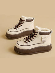 Топли Високи Снежни Ботуши С Дебела Подметка и Подплата