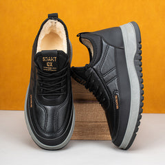 ⛄🔥Мъжки зимни ежедневни спортни обувки, естествена кожа, водоустойчиви, мека велурена подметка