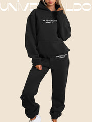 Комплект с Качулка и Принт с Букви