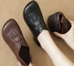 🎉💕【50% ОТСТЪПКА】Нови бестселъри меки обувки от естествена кожа с квадратна форма и плоска подметка