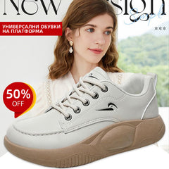 🔥🔥Дамски обувки с ретро платформа и кръгъл връх, удобни ежедневни обувки